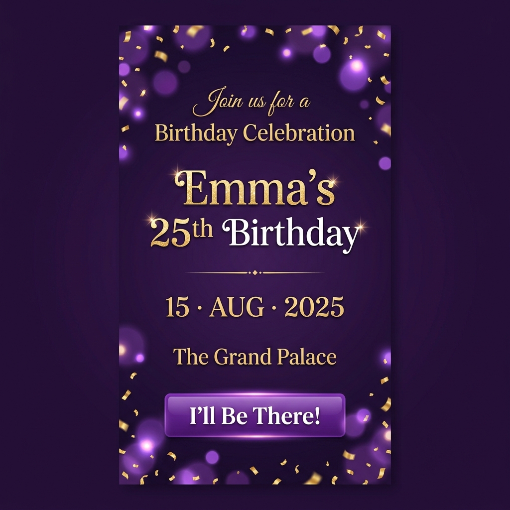 Emma's 25th Birthday Invitation