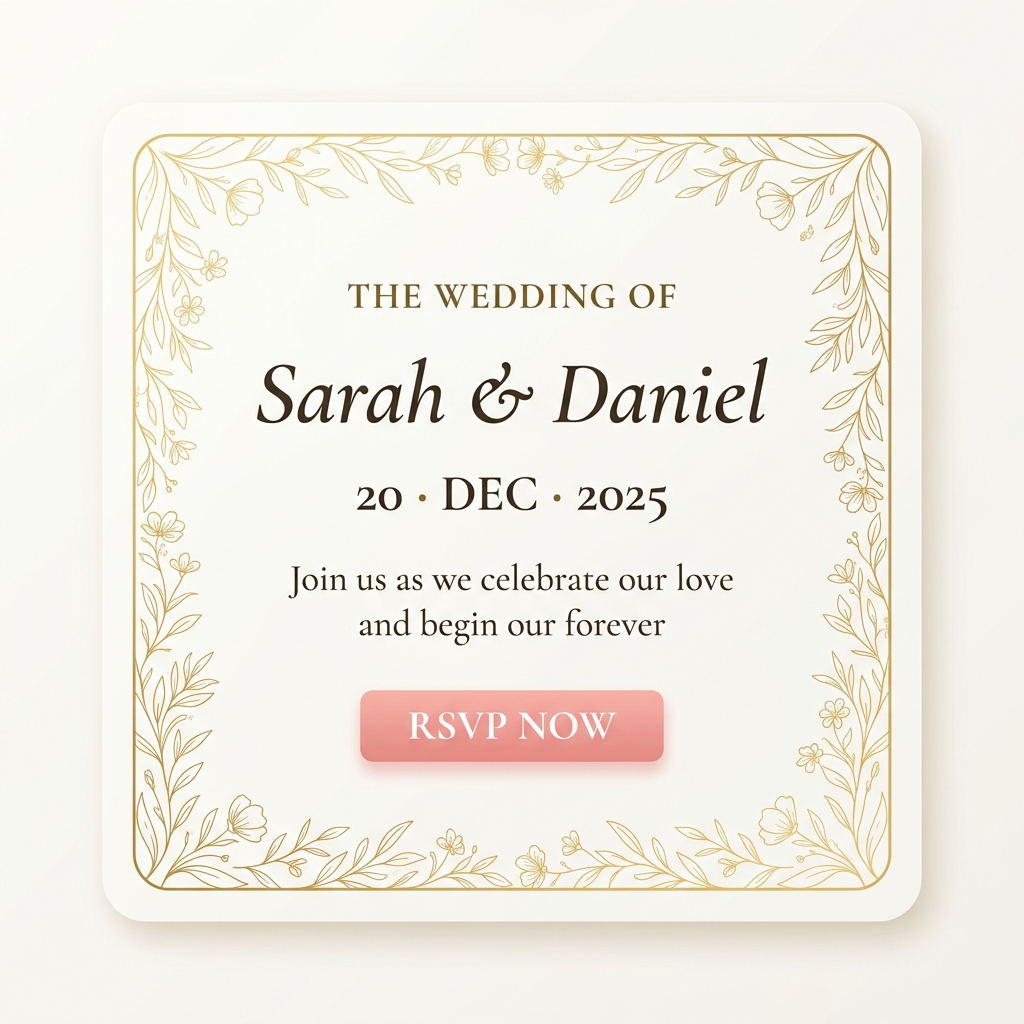 Sarah & Daniel Wedding Invitation